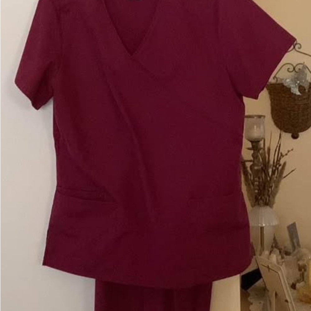 Burgundy Scrub Set